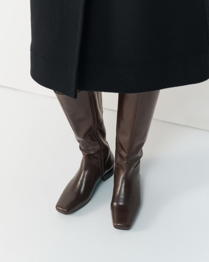 Vagabond Mona Hohe Stiefel - Dunkelbraunes, Leder