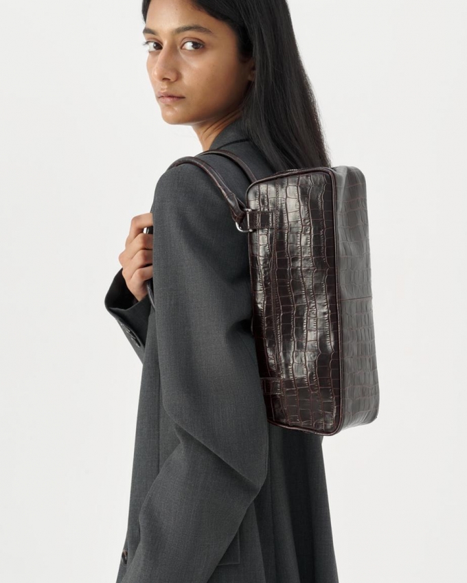 Vagabond Nomi Mini Tasche - Braunes, Geprägtes Leder Vagabond Nomi Mini Tasche - Braunes, Geprägtes Leder
