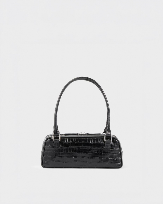 Vagabond Nomi Mini Tasche - Schwarzes, Geprägtes Leder
