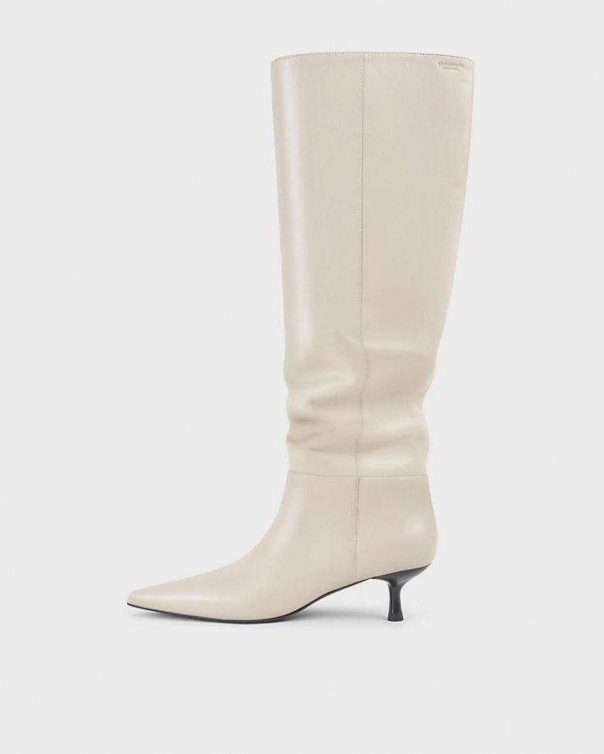 Vagabond Lykke Hohe Stiefel - Beiges, Leder Vagabond Lykke Hohe Stiefel - Beiges, Leder