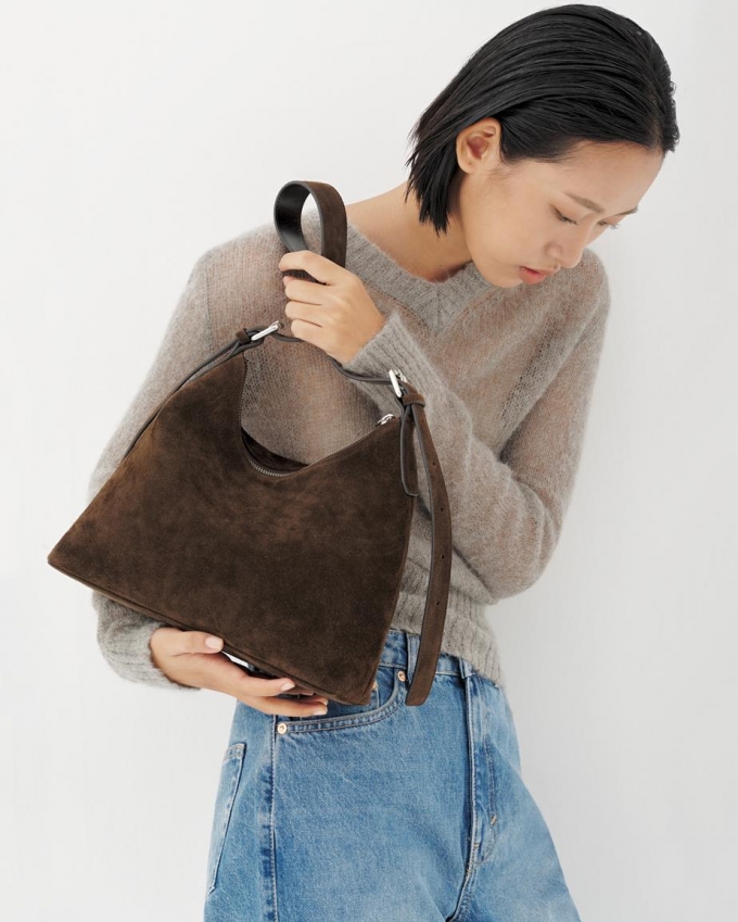 Vagabond Bari Tasche - Dunkelbraunes, Veloursleder Vagabond Bari Tasche - Dunkelbraunes, Veloursleder