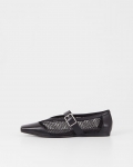 Vagabond Wioletta Ballerinas - Schwarzes, Leder/Netzstoff