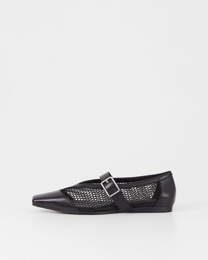 Vagabond Wioletta Ballerinas - Schwarzes, Leder/Netzstoff Vagabond Wioletta Ballerinas - Schwarzes, Leder/Netzstoff
