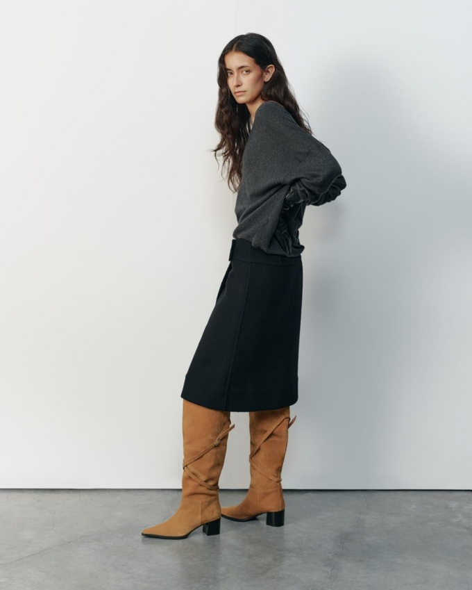 Vagabond Giselle Hohe Stiefel - Beiges, Veloursleder Vagabond Giselle Hohe Stiefel - Beiges, Veloursleder