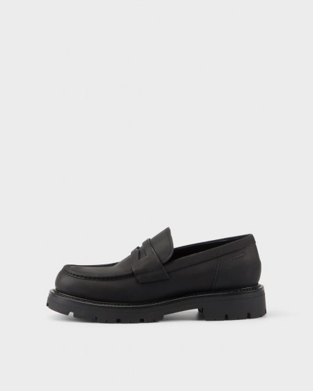 Vagabond Cameron Loafer - Schwarzes, Geöltes Nubukleder