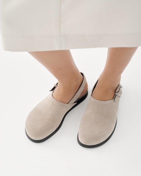 Vagabond Effie Mules - Beiges, Veloursleder