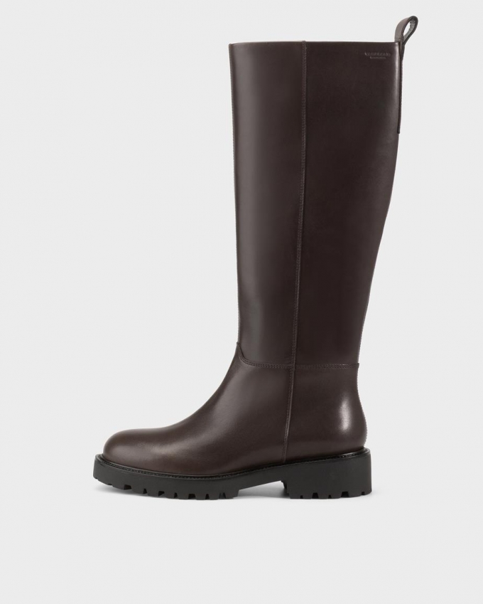 Vagabond Kenova Hohe Stiefel - Dunkelbraunes, Leder Vagabond Kenova Hohe Stiefel - Dunkelbraunes, Leder