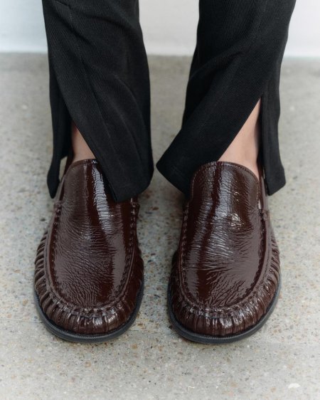 Vagabond Brandi Loafer - Dunkelbraunes, Lackleder