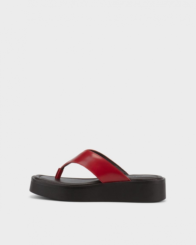 Vagabond Danya Sandalen - Rotes, Gebürstet Leder
