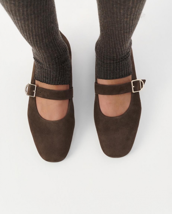 Vagabond Jolin Ballerinas - Dunkelbraunes, Veloursleder Vagabond Jolin Ballerinas - Dunkelbraunes, Veloursleder