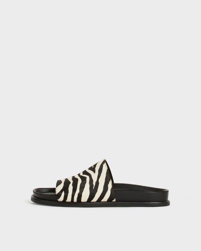 Vagabond Effie Sandalen - Schwarzes, Hair-On-Leather Vagabond Effie Sandalen - Schwarzes, Hair-On-Leather