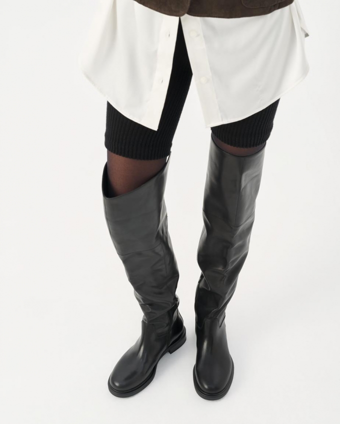 Vagabond Freya Hohe Stiefel - Schwarzes, Leder Vagabond Freya Hohe Stiefel - Schwarzes, Leder