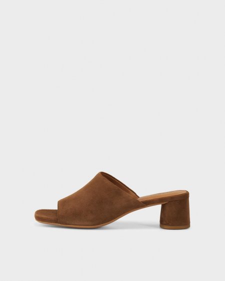 Vagabond Piper Mules - Braunes, Veloursleder Vagabond Piper Mules - Braunes, Veloursleder