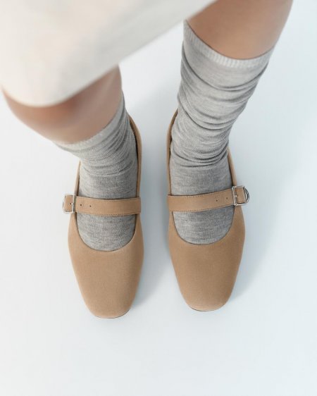 Vagabond Jolin Ballerinas - Hellbraunes, Veloursleder Vagabond Jolin Ballerinas - Hellbraunes, Veloursleder