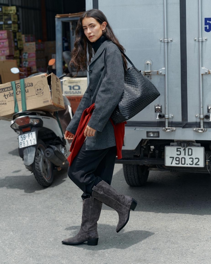 Vagabond Kelsey Stiefel - Dunkelgrau, Textur Leder Vagabond Kelsey Stiefel - Dunkelgrau, Textur Leder