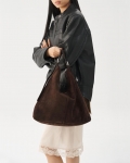 Vagabond Hilo Tasche - Dunkelbraunes, Veloursleder