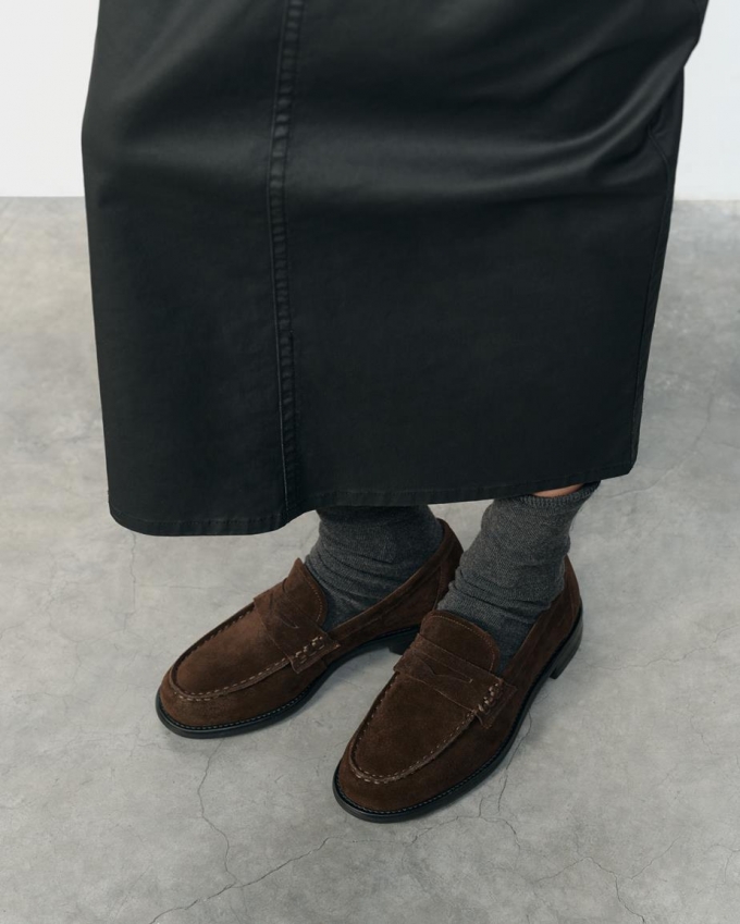Vagabond Linn Loafer - Dunkelbraunes, Veloursleder