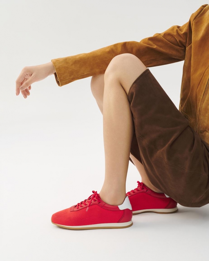 Vagabond Yasmin Sneaker - Rotes, Leder/Textil Vagabond Yasmin Sneaker - Rotes, Leder/Textil
