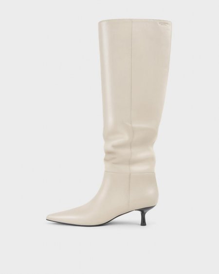 Vagabond Lykke Hohe Stiefel - Beiges, Leder