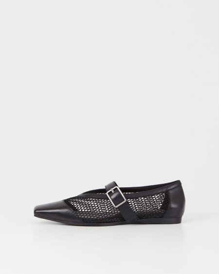 Vagabond Wioletta Ballerinas - Schwarzes, Leder/Netzstoff Vagabond Wioletta Ballerinas - Schwarzes, Leder/Netzstoff