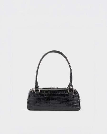 Vagabond Nomi Mini Tasche - Schwarzes, Geprägtes Leder