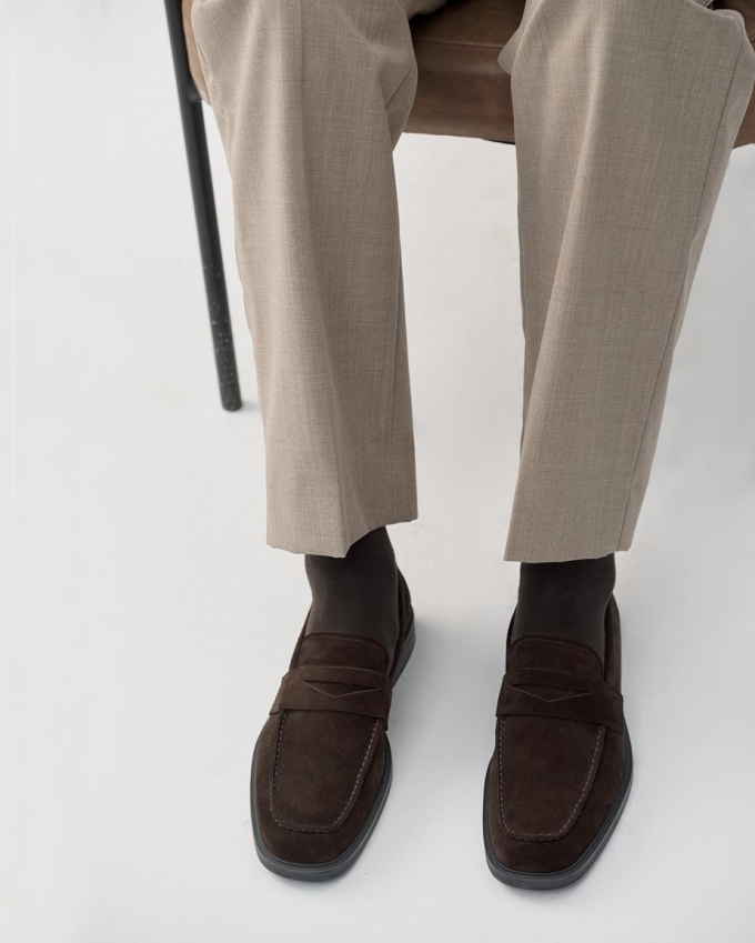 Vagabond Andrew Loafer - Dunkelbraunes, Veloursleder Vagabond Andrew Loafer - Dunkelbraunes, Veloursleder