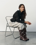 Vagabond Karlie Hohe Stiefel - Dunkelbraunes, Leder