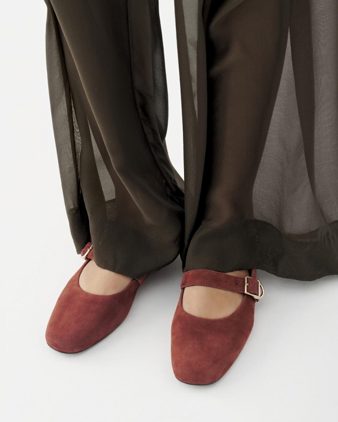 Vagabond Jolin Ballerinas - Dunkelrotes, Veloursleder Vagabond Jolin Ballerinas - Dunkelrotes, Veloursleder
