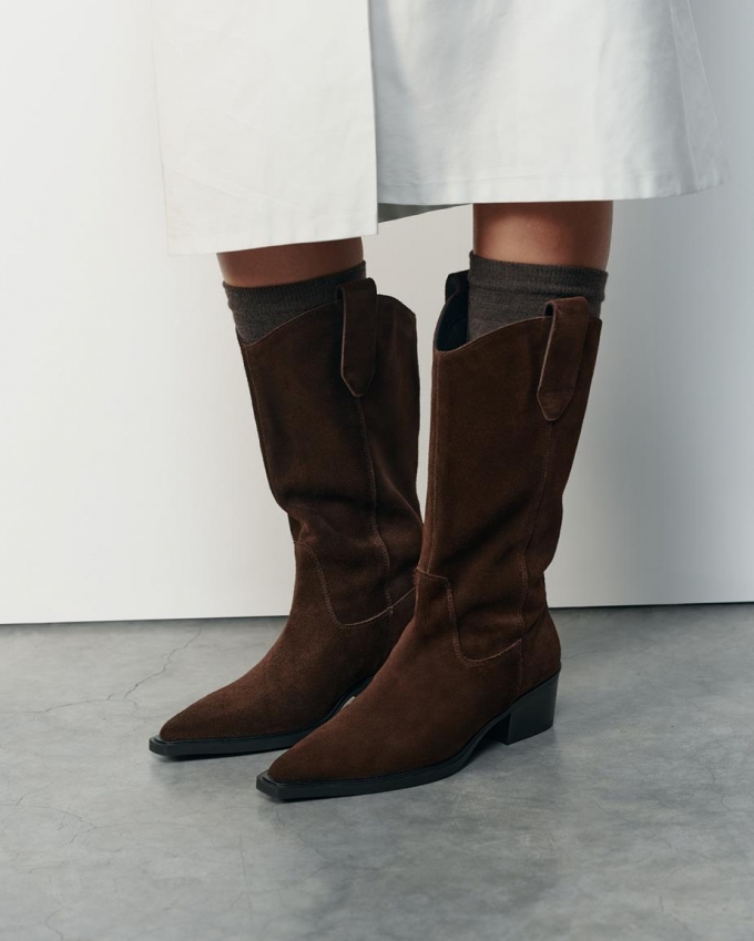 Vagabond Kelsey Stiefel - Dunkelbraunes, Veloursleder Vagabond Kelsey Stiefel - Dunkelbraunes, Veloursleder