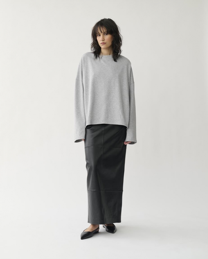 Vagabond Boxy Long Sleeve T-Shirt W - Grau, Textil Vagabond Boxy Long Sleeve T-Shirt W - Grau, Textil
