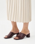 Vagabond Piper Mules - Dunkelrotes, Leder