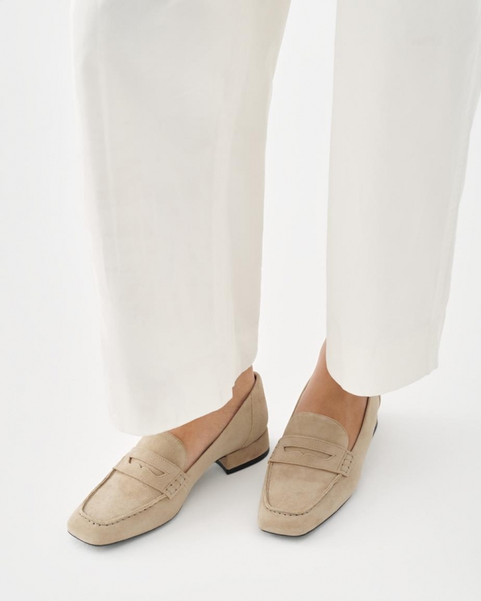 Vagabond Debbi Loafer - Beiges, Veloursleder Vagabond Debbi Loafer - Beiges, Veloursleder