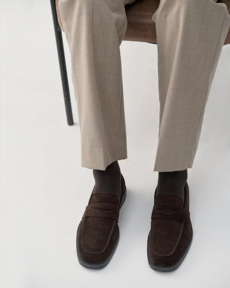 Vagabond Andrew Loafer - Dunkelbraunes, Veloursleder