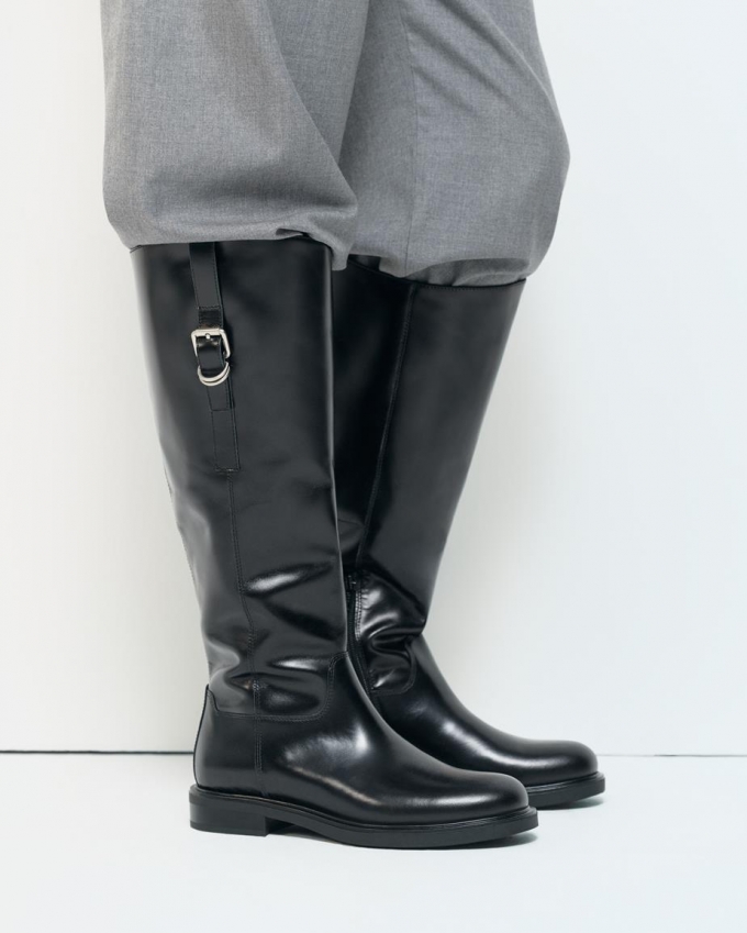 Vagabond Freya Hohe Stiefel - Schwarzes, Leder Vagabond Freya Hohe Stiefel - Schwarzes, Leder