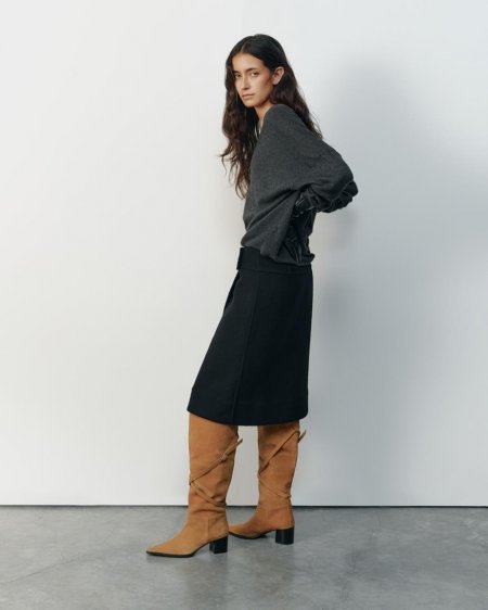 Vagabond Giselle Hohe Stiefel - Beiges, Veloursleder
