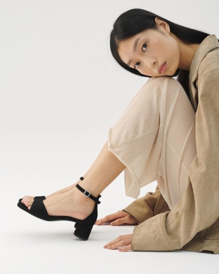 Vagabond Piper Sandaletten - Schwarzes, Veloursleder Vagabond Piper Sandaletten - Schwarzes, Veloursleder