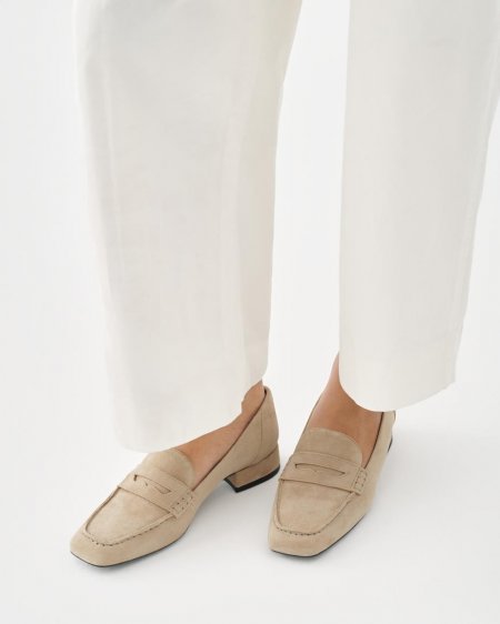 Vagabond Debbi Loafer - Beiges, Veloursleder