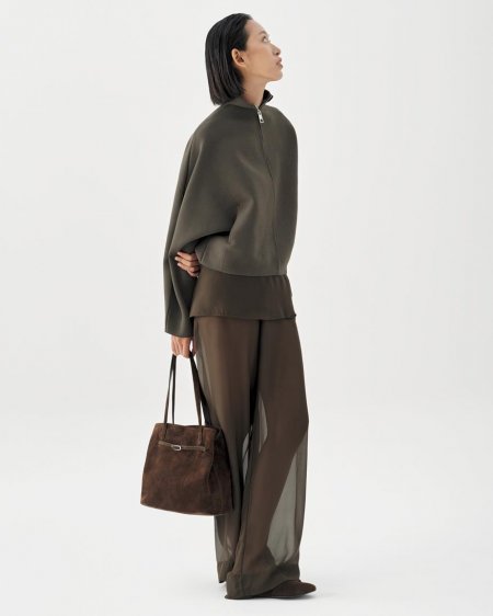 Vagabond Cannes Mid Tasche - Dunkelbraunes, Veloursleder