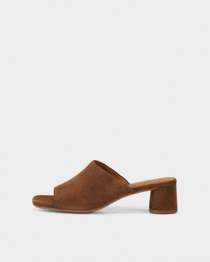 Vagabond Piper Mules - Braunes, Veloursleder Vagabond Piper Mules - Braunes, Veloursleder
