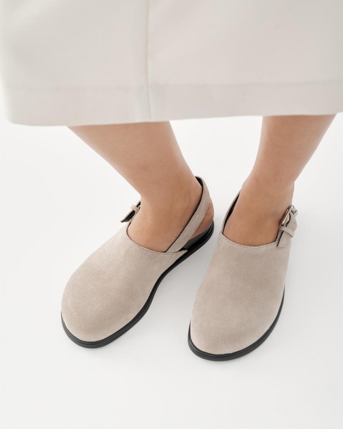 Vagabond Effie Mules - Beiges, Veloursleder