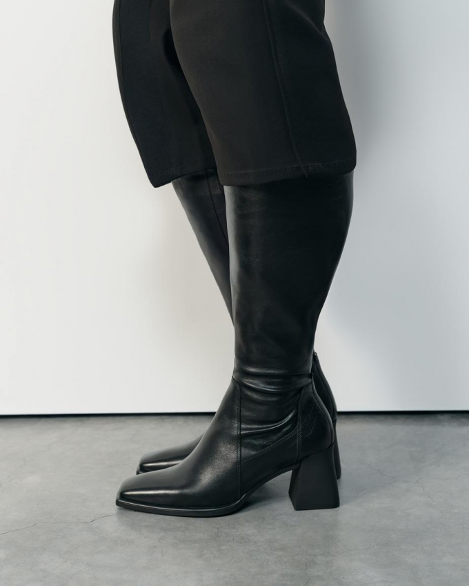 Vagabond Hedda Hohe Stiefel - Schwarzes, Leder/Kombination