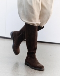 Vagabond Freya Hohe Stiefel - Dunkelbraunes, Veloursleder