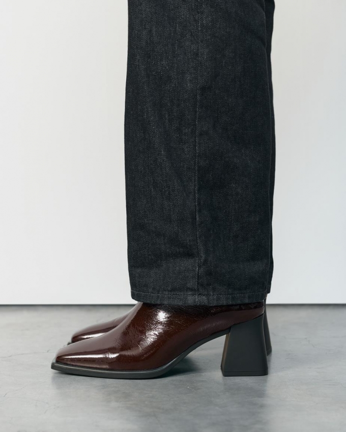 Vagabond Hedda Stiefeletten - Dunkelbraunes, Lackleder Vagabond Hedda Stiefeletten - Dunkelbraunes, Lackleder