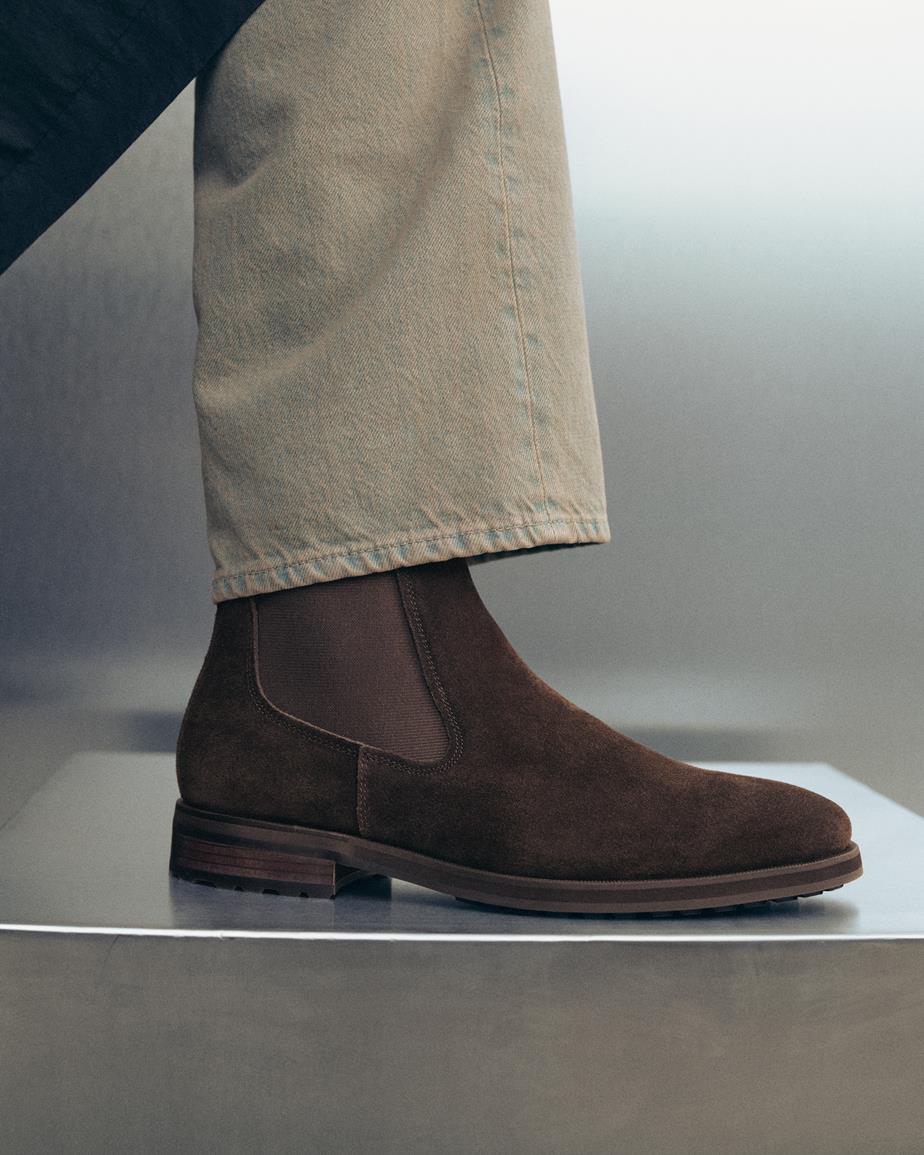 Vagabond Brian Stiefel - Dunkelbraunes, Veloursleder