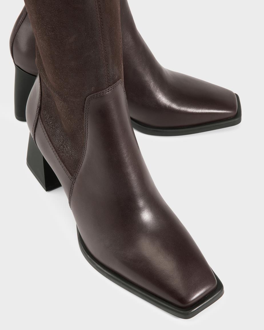 Vagabond Hedda Hohe Stiefel - Braunes, Leder/Kombination