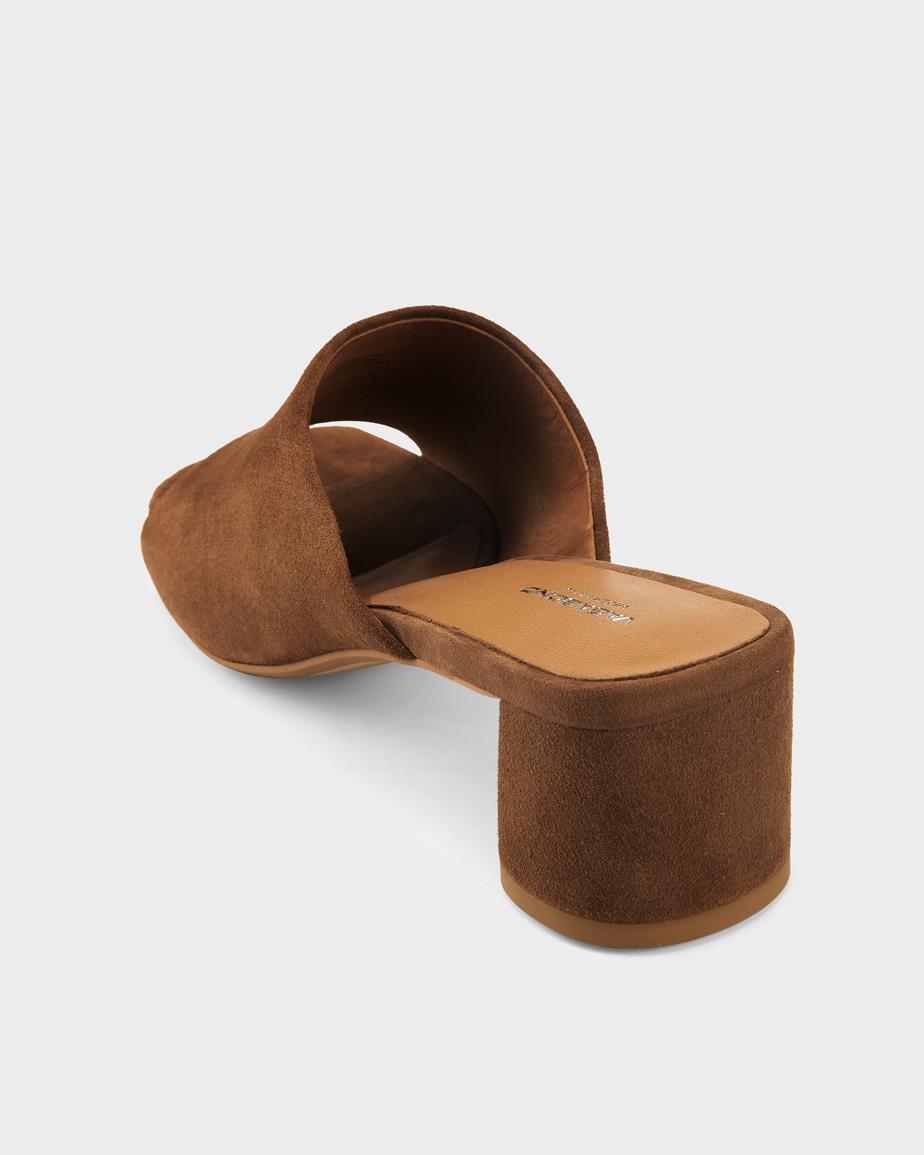 Vagabond Piper Mules - Braunes, Veloursleder