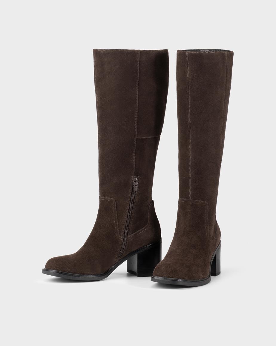 Vagabond Meryl Hohe Stiefel - Dunkelbraunes, Veloursleder