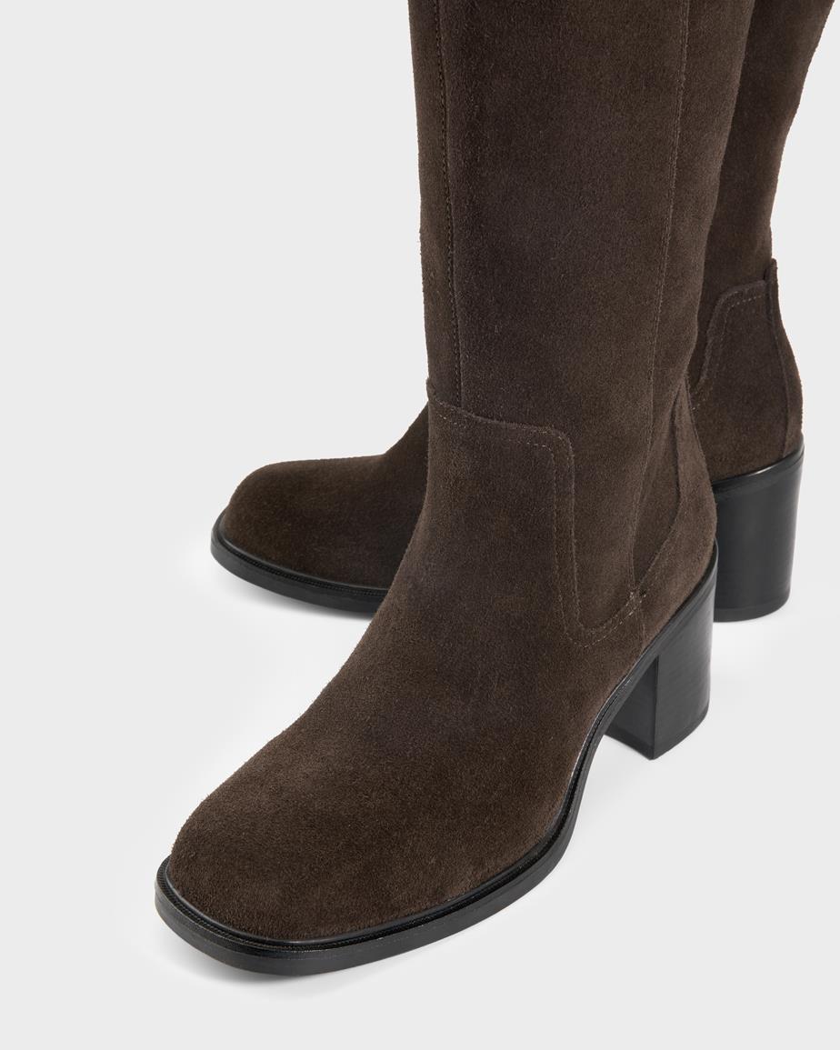 Vagabond Meryl Hohe Stiefel - Dunkelbraunes, Veloursleder