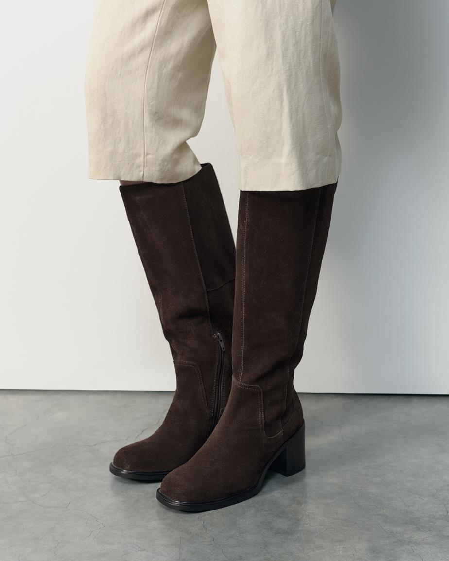Vagabond Meryl Hohe Stiefel - Dunkelbraunes, Veloursleder