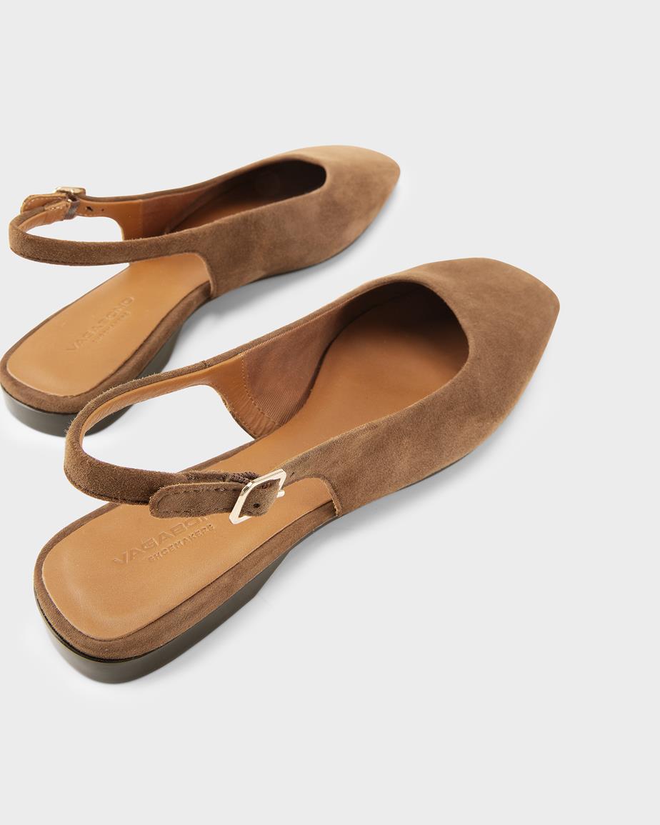 Vagabond Delia Ballerinas - Braunes, Veloursleder